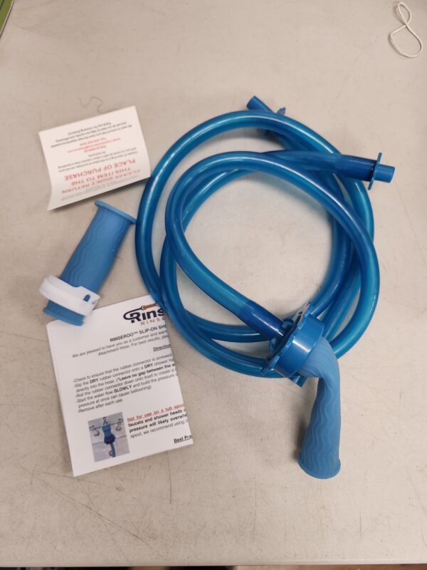 Rinseroo Dog Shower Hose: Wash Hose Attachment for Shower & Sink - Pet Bather, Fits Showerheads Up to 4” Wide Handheld Shower Sprayer Faucet Adapter, Includes Spare Connector 6 Foot Hose (Not for Tub) | EZ Auction