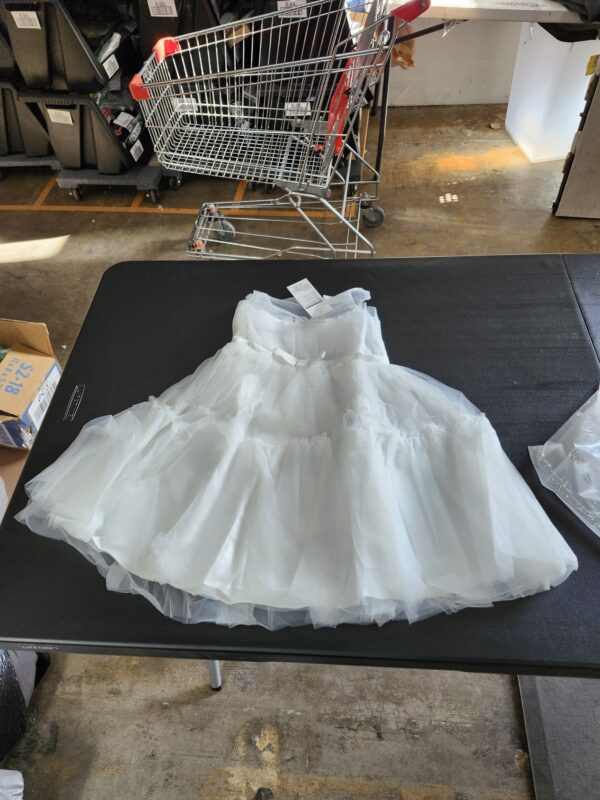 *Size 6-7Y, Miipat Baby Flower Girl Dress Wedding Party Tulle Princess Pageant Ball Gown Toddler Formal Dresses with Bowknot Headwear | EZ Auction