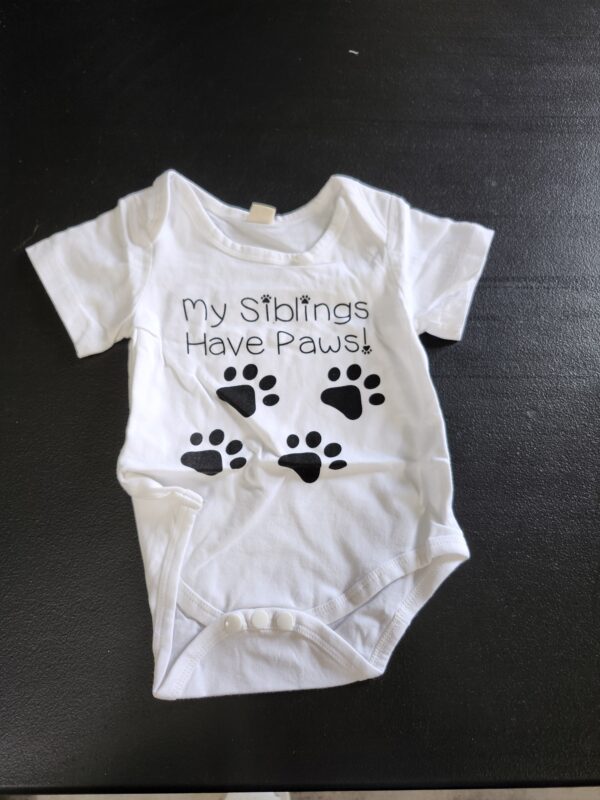 Size 6-9Months* y Siblings Have Paws Baby Romper for Boys Short Sleeve Cotton Romper Baby Girl Grey | EZ Auction