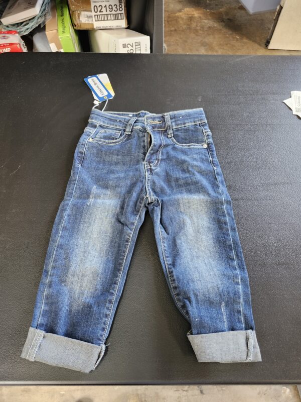 Size 12-18 Months* KIDSCOOL SPACE Baby Girl Boy Jeans,Little Kid Elastic Band Inside Ripped Denim Jeans Pants | EZ Auction