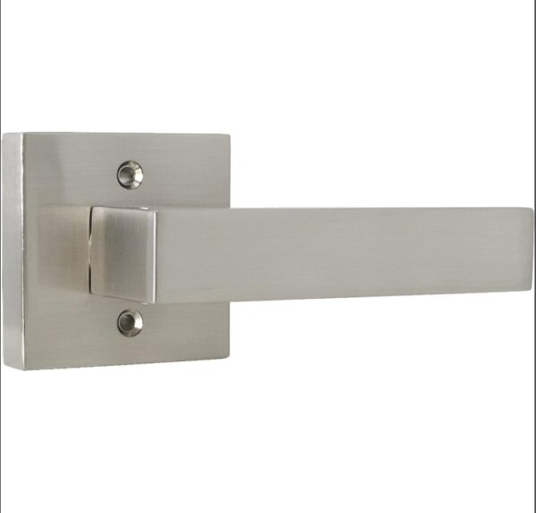 Probrico Non-Turning Half-Dummy Lever in Satin Nickel, Stainless Steel Square Bar Single Dummy Lever, Heavy Duty Handle for Closet Balcony Pantry or French Doors(Exposed Screws, 1 Pack) | EZ Auction