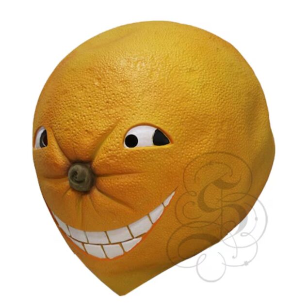 Latex Grumpy Orange Fruit Head Mask for Halloween Cosplay | EZ Auction