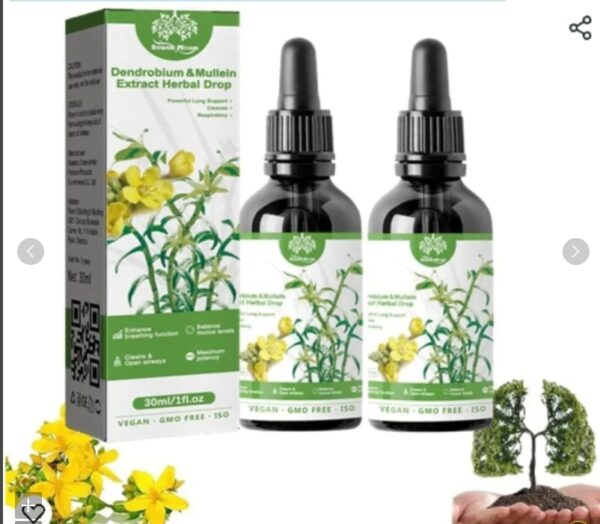 ***ONLY ONE PIECE*** Clear Breath Dendrobium & Mullein Extract Herbal Drops,Herbal Lung Health Essence,Dendrobium Mullein Extract for Lung Care,Suitable for Daily | EZ Auction