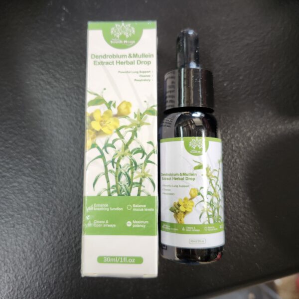 ***ONLY ONE PIECE*** Clear Breath Dendrobium & Mullein Extract Herbal Drops,Herbal Lung Health Essence,Dendrobium Mullein Extract for Lung Care,Suitable for Daily | EZ Auction