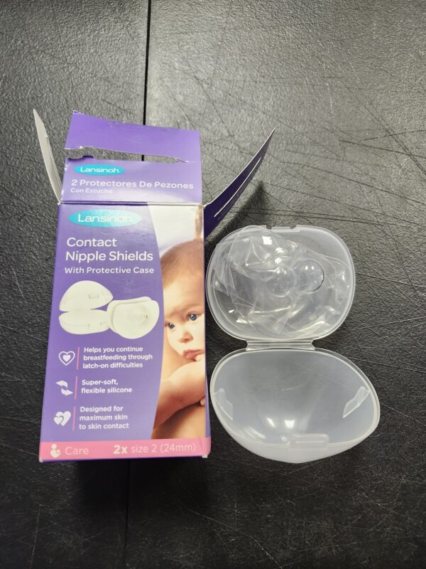 Lansinoh Contact Nipple Shields for Breastfeeding, 2 Nipple Shields (24mm) and Case | EZ Auction