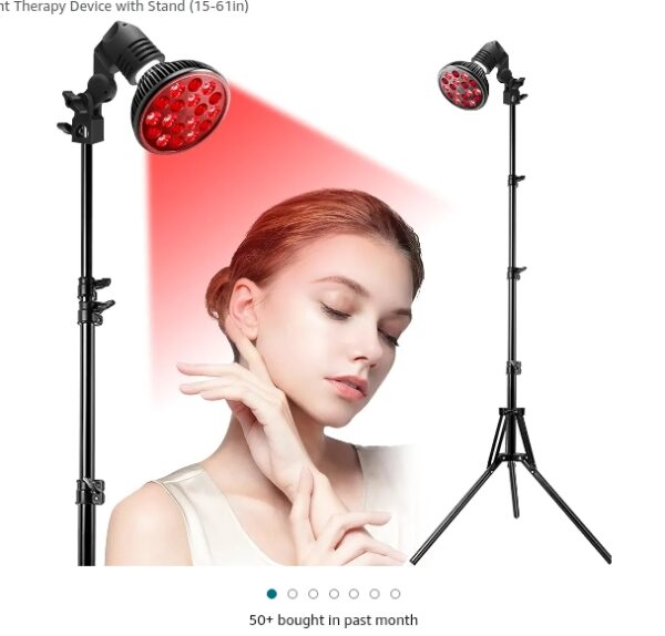 Aumtrly Red Light Therapy Lamp for Body and Face Use, 660nm Red Light and 850nm Near Infrared Light Combo, 36W Red Light Therapy Device with Stand (15-61in) | EZ Auction