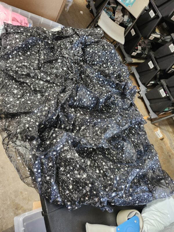 Foil Star Black Organza Fabric- 58/60 inch Wide by The Yard | EZ Auction