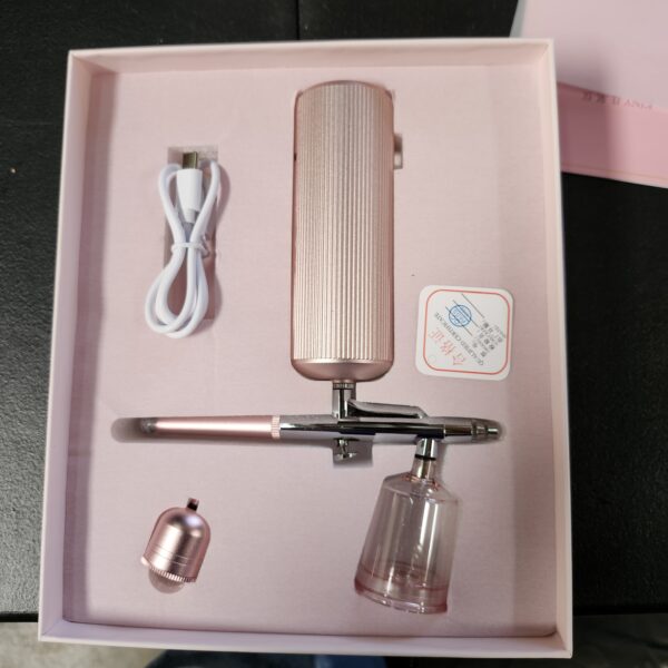 Nail Airbrush Machine - Cordless Airbrush Kit with Compressor - Portable Airbrush for Nails, Cake Cookies Decorating, Makeup, Barber, Model Painting (Pink) | EZ Auction