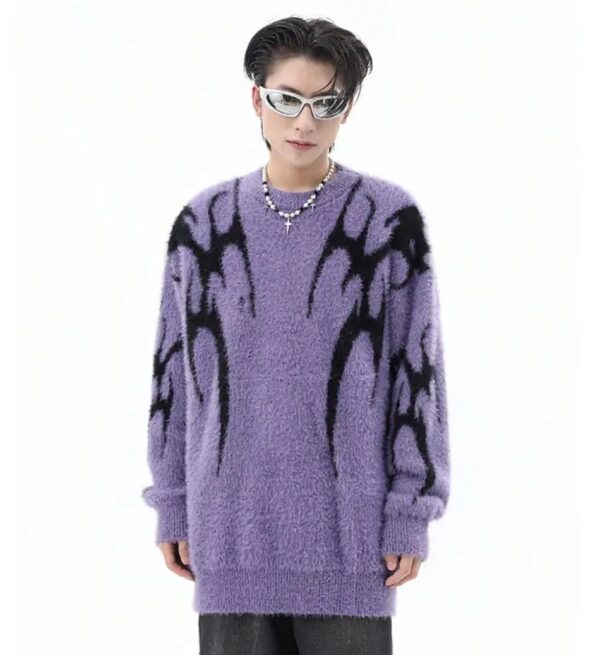 *** SIZE XL *** Winter Women Oversized Thorn Pattern Sweater Streetwear | EZ Auction