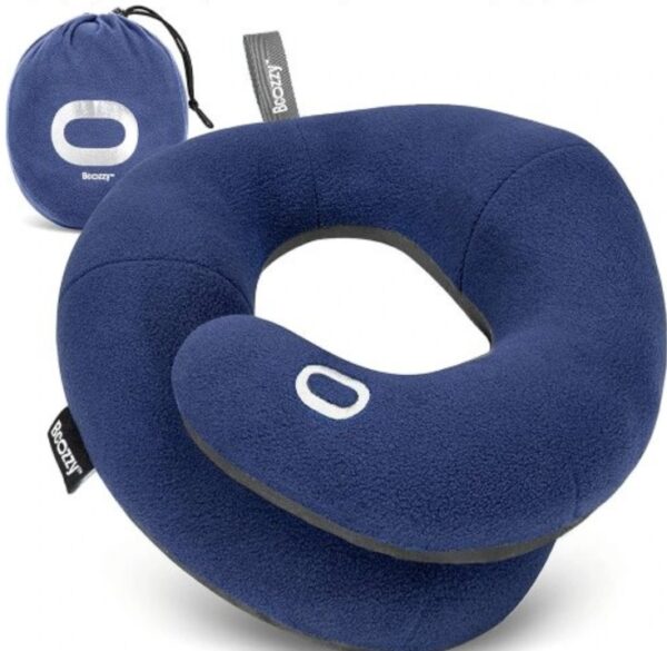 BCOZZY Neck Pillow for Travel Provides Double Support to The Head, Neck, and Chin in Any Sleeping Position on Flights, Car, and at Home, Comfortable Airplane Travel Pillow, Large, Navy | EZ Auction