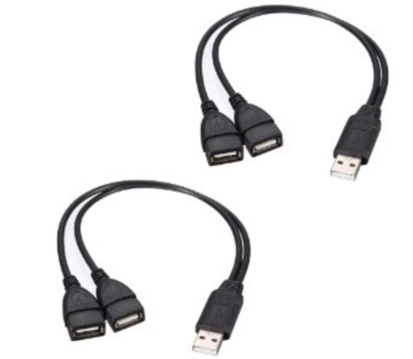 USB 2.0 Adapter, Dual USB Female Jack Y Splitter Charger Cable (2 Pack) for Laptop/Tablet/Smartphone Data Transmission/Charging | EZ Auction