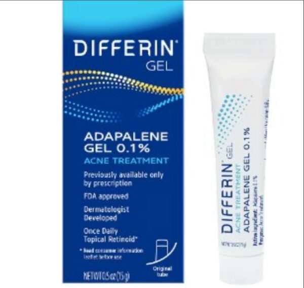 Differin Acne Treatment Gel, 30 Day Supply, Retinoid Treatment for Face with 0.1% Adapalene, Gentle Skin Care for Acne Prone Sensitive Skin, 15g Tube | EZ Auction