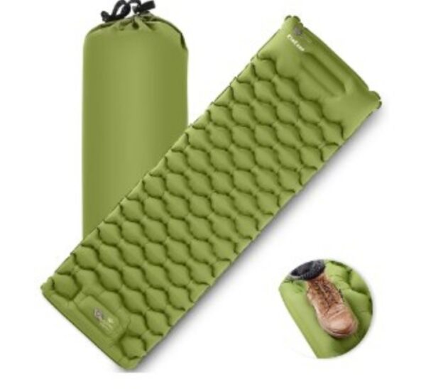 Sleeping Pad for Camping, Inflatable Camping Pad Built-in Foot Pump and Pillow, 75"×26" Single Size, Lightweight & Compact Camping Air Mattresses for Backpacking, Hiking, Traveling, Tent | EZ Auction