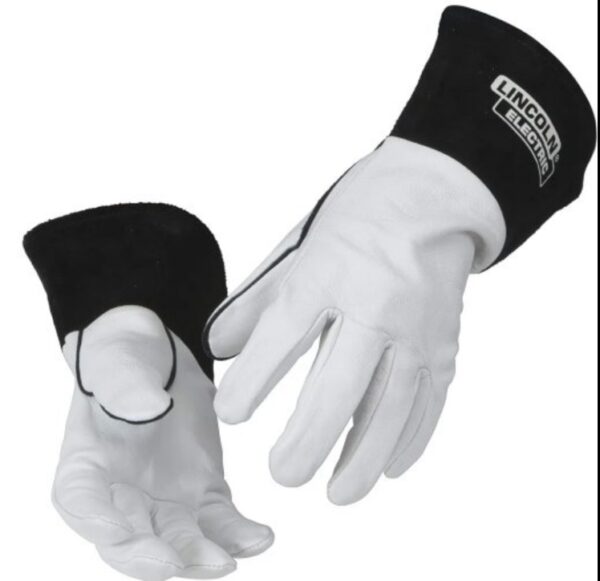 ***Medium***Lincoln Electric Grain Leather TIG Welding Gloves | High Dexterity | Large | K2981-L, White, Black | EZ Auction