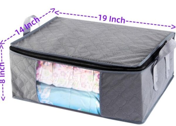 Storage Clothes Bins Closet Bags - Containers Organizer Boxes Clothing Bin Organization for Organizing Blanket Pillow Sheet Sweater, Foldable Fabric Bedroom Small Storage Totes With Lids Zipper | EZ Auction