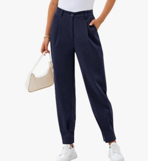 ***US 6***CFLONGE Women's Summer High Waisted Pants for Women 2024 Casual Ankle Length Pant for Work Office Trouser Slacks with Pockets | EZ Auction