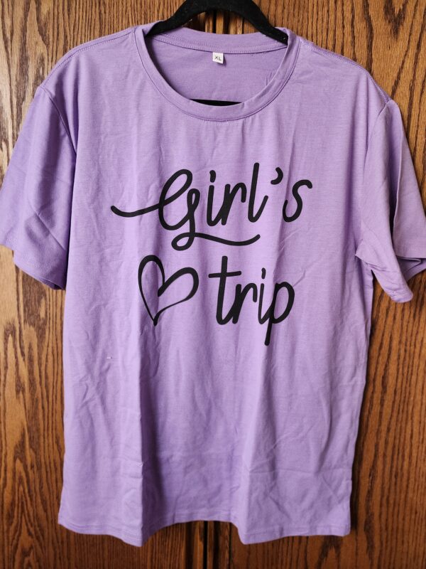 ***XL***Girl's Trip Letter Heart Print Women Slogan T-Shirt | EZ Auction