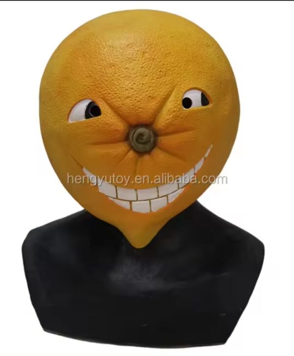 Latex Grumpy Oramge Fruit Head Mask for Halloween | EZ Auction