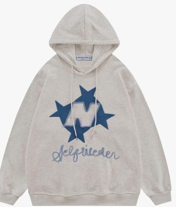 *** SIZE S ***Aelfric Eden Y2k Hoodie Women Graphic Oversized Hoodies Star Embroidered Hoodied Sweatshirt Casual Vintage Pullover | EZ Auction