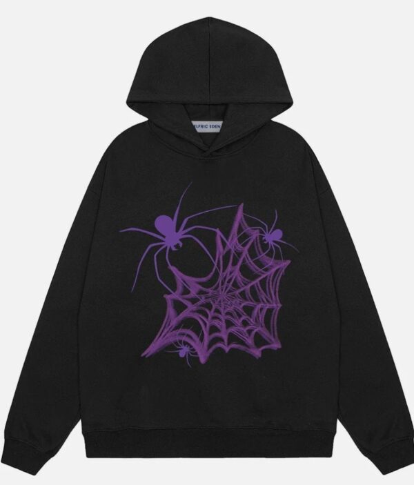 (SIZE M)Aelfric Eden Heart Spider Web Print Hoodie | EZ Auction