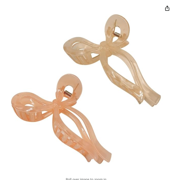 2 Pcs Plastic Bow Hair Claw Clips Cute Big Hair Bows Claw Clips Large Bow Hair Claws Elegant Hair Bow Clamps Strong Hold Hair Jaw Clips Bowknot Hair Accessories Beige and Pink | EZ Auction