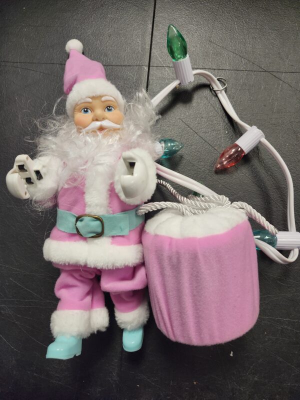 ***MSSING LADDER***MR. CHRISTMAS SUPER CLIMBING SANTA 43" LADDER LIGHTS MOTION & MUSIC PINK & BLUE | EZ Auction