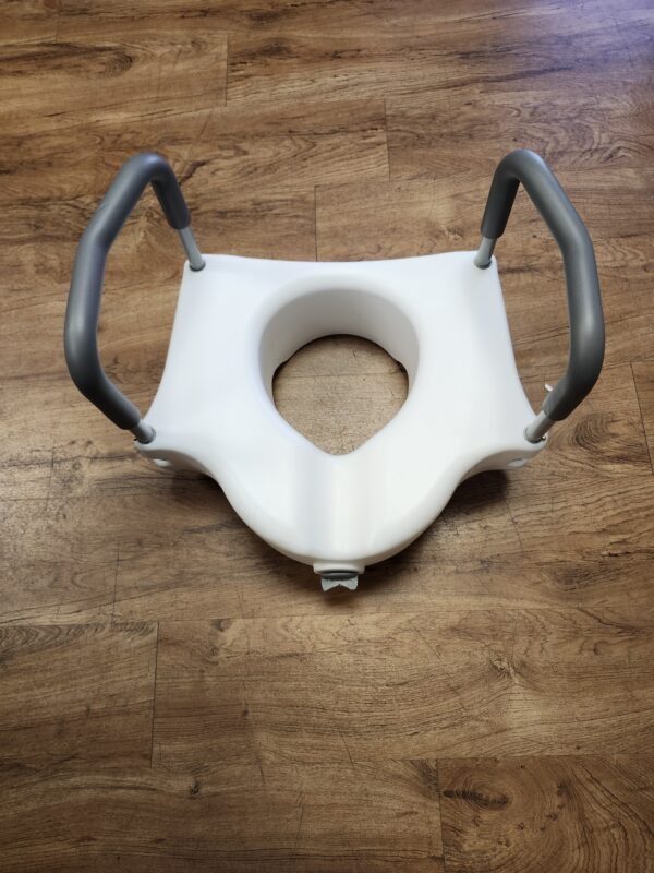 Drive Medical RTL12027RA 2-in-1 Raised Toilet Seat with Removable Padded Arms, Standard Seat | EZ Auction