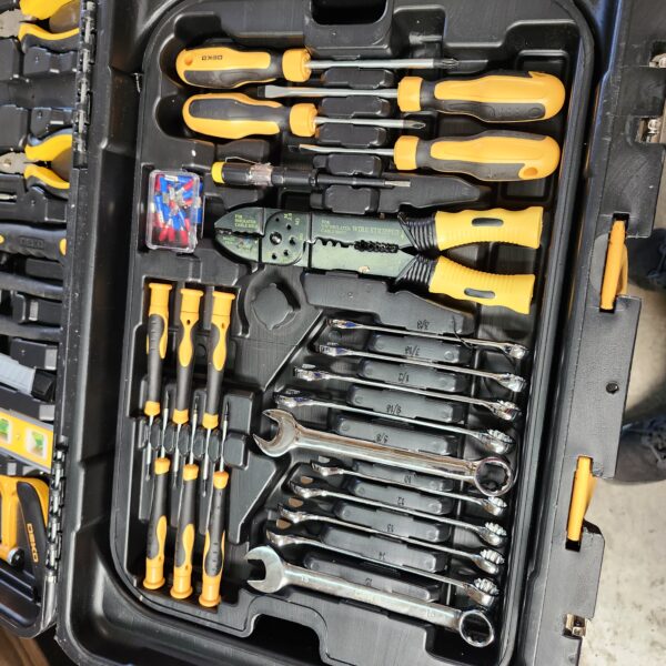 DEKOPRO 258 Piece Tool Kit with Rolling Tool Box Socket Wrench Hand Tool Set Mechanic Case Trolley Portable | EZ Auction