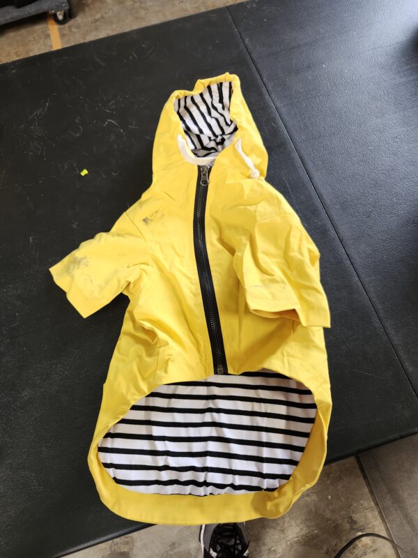 ***used***SIZE M* Dog Raincoat Puppy rain Jacket with Hood for Small Medium Breeds with Reflective Strap Storage Pocket Harness Hole Yellow S | EZ Auction