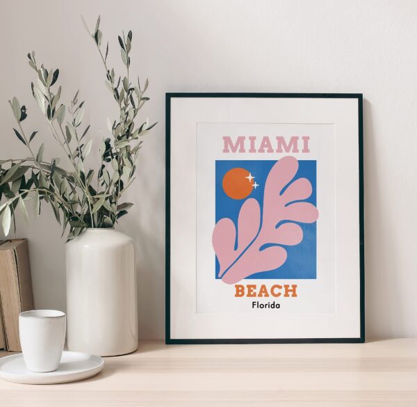 Wall Art Decor - Aesthetic Posters - Miami - Summer - Travel Art | EZ Auction