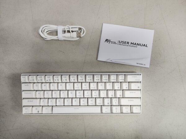 RK ROYAL KLUDGE RK61 Wired 60% Mechanical Gaming Keyboard Programmable QMK/VIA RGB Backlit 61 Keys Ultra-Compact Hot Swappable Red Switch White | EZ Auction