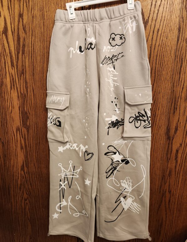 ***Small***Aelfric Eden Music Graffiti Print Cargo Pants | EZ Auction