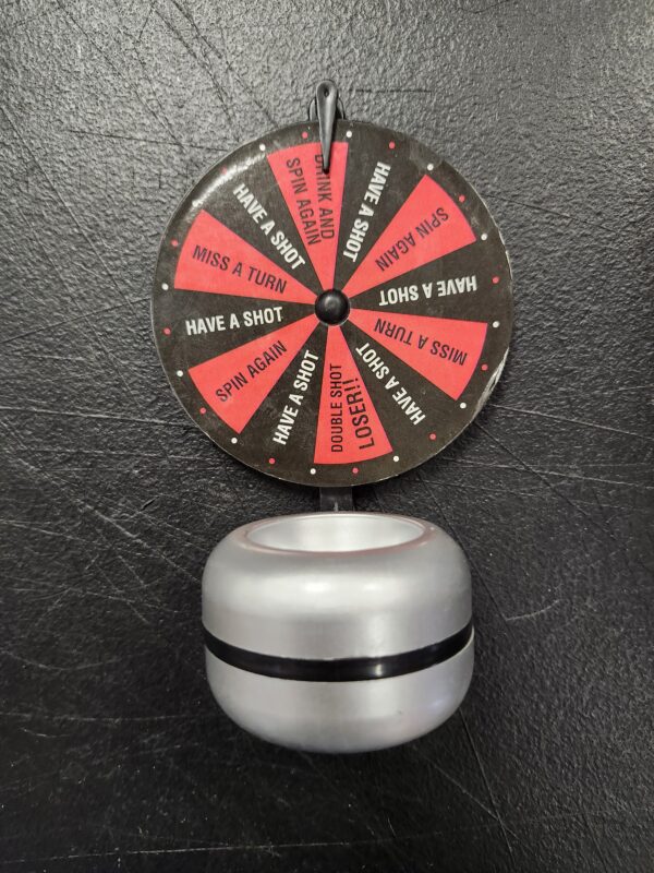 Hey! Play! Spin The Wheel Shot Drinking Game- Fun Adult Party/College Shot Glass Spinner Game for Home Entertaining, Parties, Tailgating, More | EZ Auction