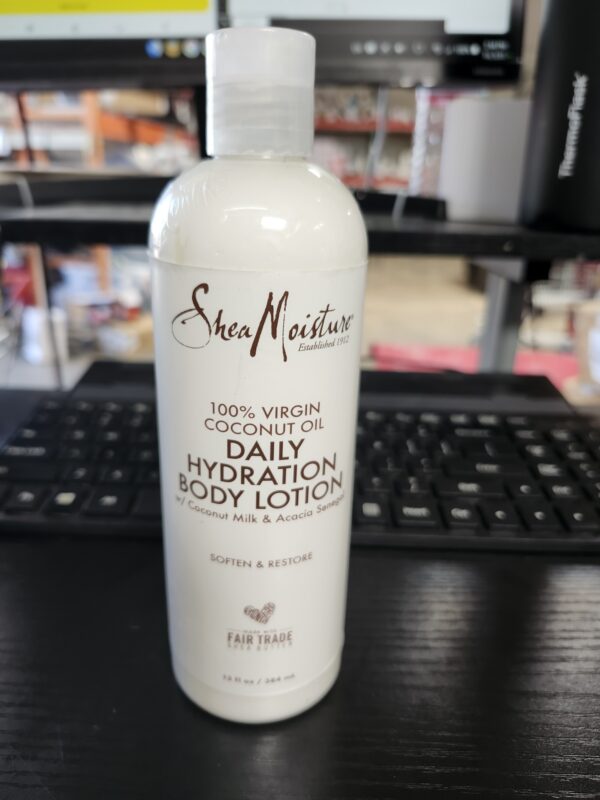 SheaMoisture 100% virgin coconut oil daily hydration body lotion moisturizer, 13 Fluid Ounce | EZ Auction