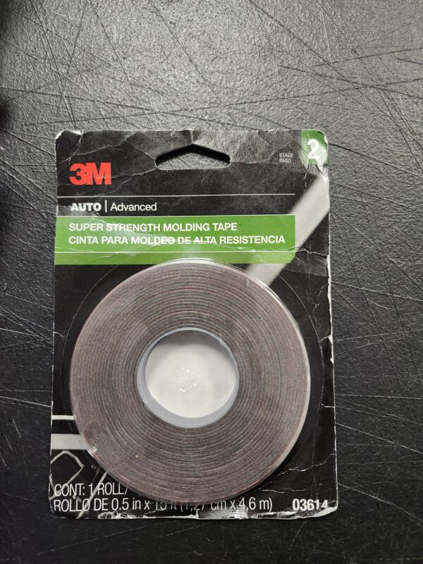 3M Super-Strength Molding Tape, 1/2 in x 15 ft, High Strength Double-Sided Adhesive, Permanently Attaches Side Moldings, Trim and Emblems to Interior and Exterior of Vehicles (03614) | EZ Auction