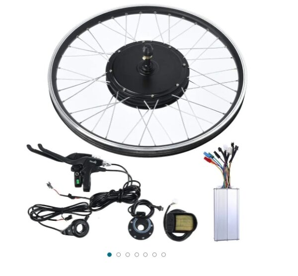 Mountain Bike E-Bike Conversion Kit with 48V 1500W Motor 26 Inch Wheel KT-LCD5 Meter, Electric Wheel Kit with Intelligent Controller(Cassette flywheel) | EZ Auction