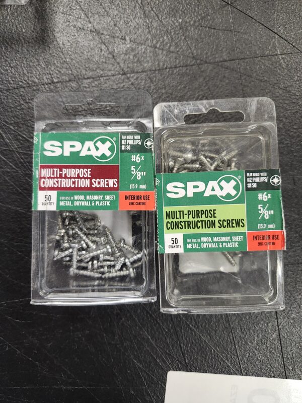 ***2 PACK***SPAX No. 6 x 5/8 in. L Phillips/Square Pan Head Zinc-Plated Steel Multi-Purpose Screws 50 pk | EZ Auction