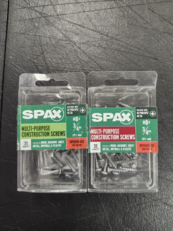 ***2 PACK***SPAX No. 8 x 3/4 in. L Phillips/Square Flat Head Zinc-Plated Steel Multi-Purpose Screw 35 each | EZ Auction