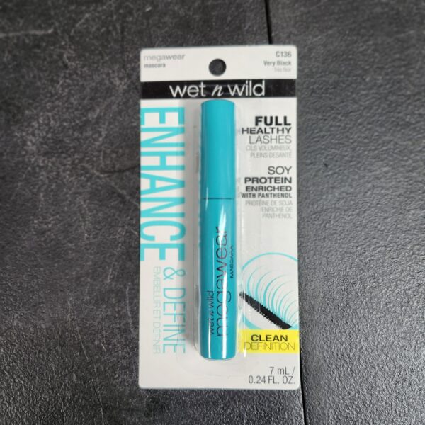 wet n wild Enhance and Define Megawear Mascara, Gentle Gel Volumizing Formula that Promotes Full & Healthy Lashes, Enriched with Soy Protein & Panthenol, Cruelty-Free & Vegan - Black | EZ Auction