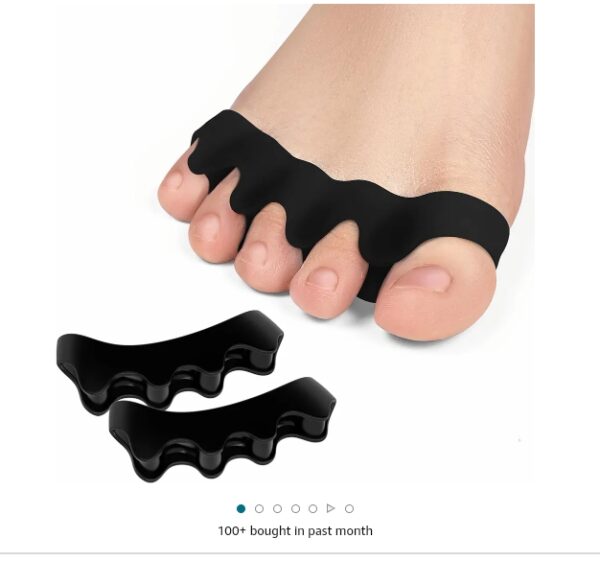 Gel Toe Separators & Bunion Spacers for Toe Alignment – 6 Pack Toe Spreaders - Toe Straightener for Overlapping Toes - Big Toe Corrector for Men and Women, Black | EZ Auction