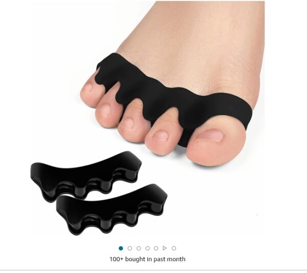 Gel Toe Separators & Bunion Spacers for Toe Alignment – 8 Pack Toe Spreaders - Toe Straightener for Overlapping Toes - Big Toe Corrector for Men and Women, Black | EZ Auction