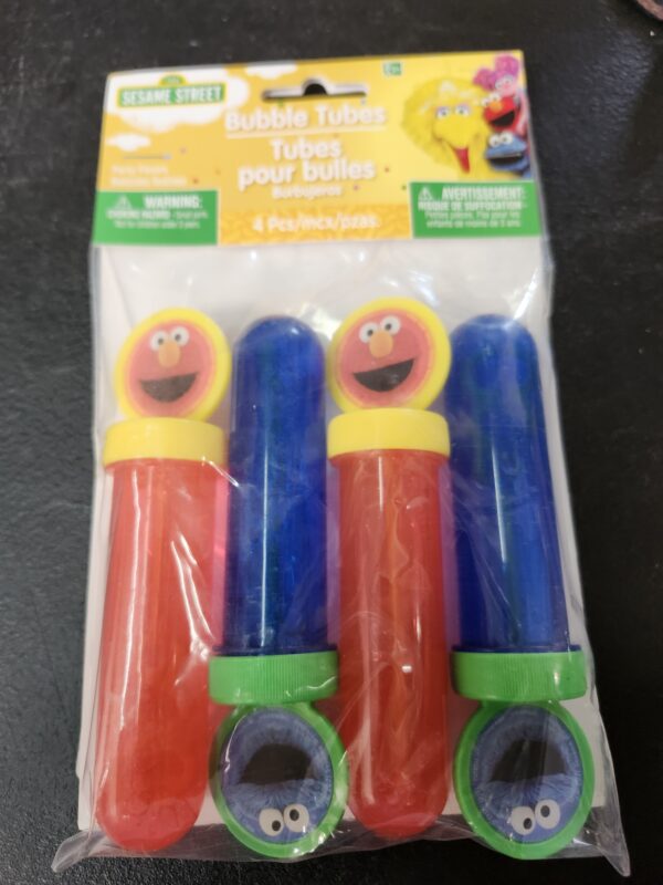 Everyday Sesame Street Assorted Plastic Bubble Tubes - 1 oz. (Pack of 4) - Perfect for Kids & Playtime Fun | EZ Auction