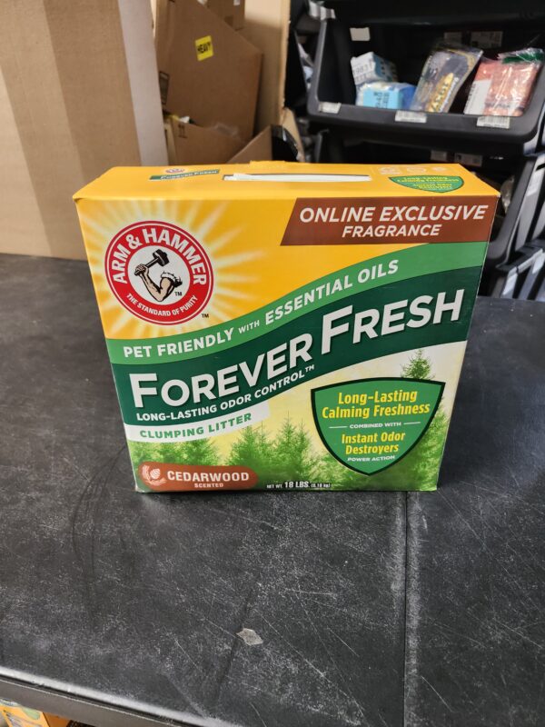 Arm & Hammer Forever Fresh Clumping Cat Litter Cedarwood, MultiCat 18lb, Pet Friendly with Essential Oils, (Pack of 1) | EZ Auction