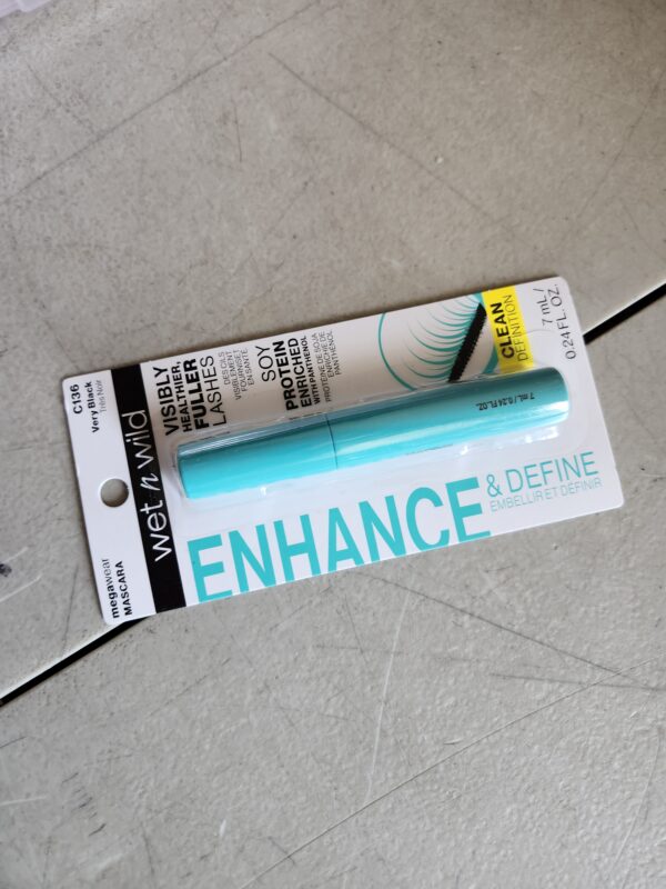 wet n wild Enhance and Define Megawear Mascara, Gentle Gel Volumizing Formula that Promotes Full & Healthy Lashes, Enriched with Soy Protein & Panthenol, Cruelty-Free & Vegan - Black | EZ Auction