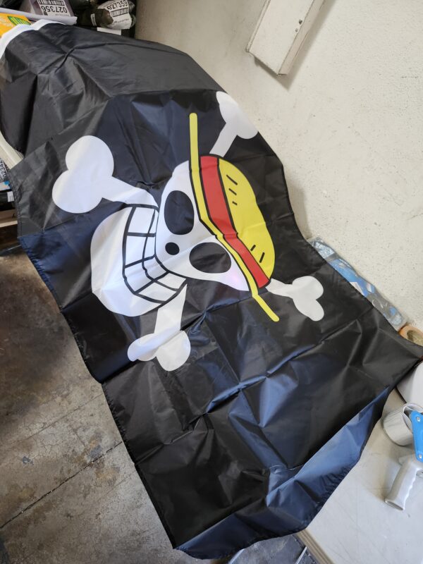 Manufacturer flag of Luffy Pirate straw hat flag 3x5FT Polyester Flag with two metal eyelets and double stitched. | EZ Auction