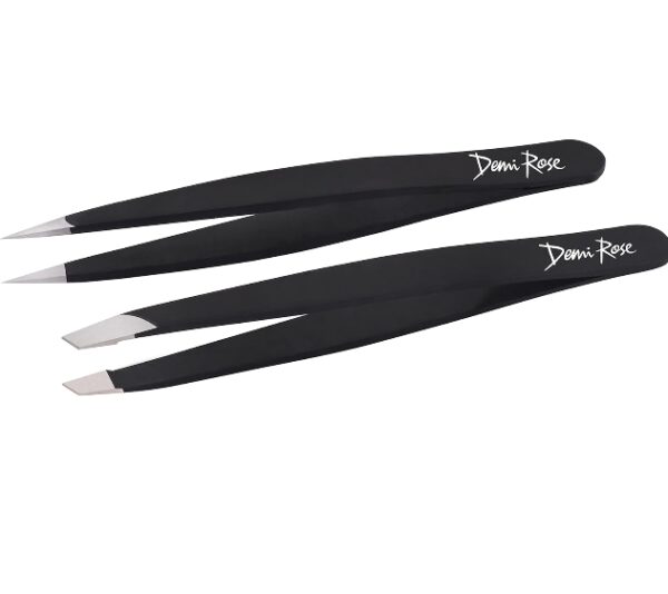 Mini Slanted and Pointed Tweezers Set for Women Facial Hair, Travel Set - High Precision Tweezers for Men, Splinter, Blackhead, Ingrown Hair Removal Tweezers for Eyebrow Fine Point (Black 2Pcs) (Copy) | EZ Auction