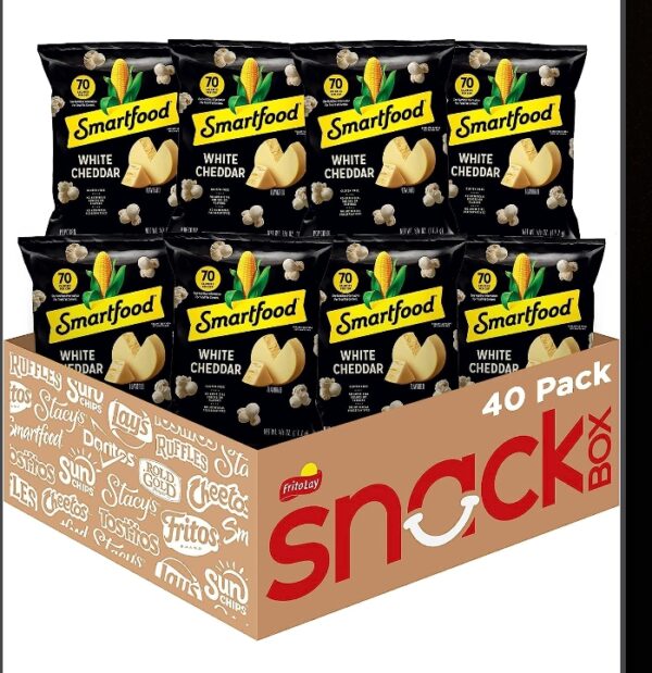 EXP 18/JUN/2024* Smartfood Popcorn, White Cheddar, 0.625 Ounce (Pack of 40) | EZ Auction