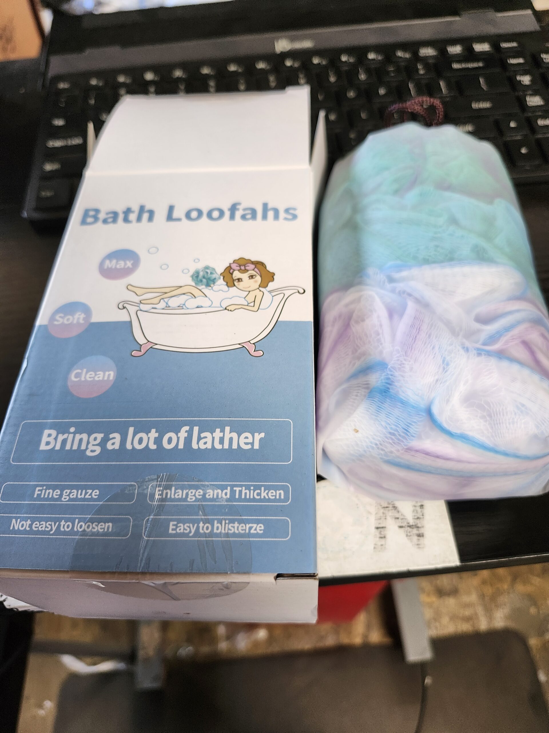 Bath Loofah Sponge Soft Mesh Shower Puffs for Body Wash Bath Sponge Body Scrub for Women & Men