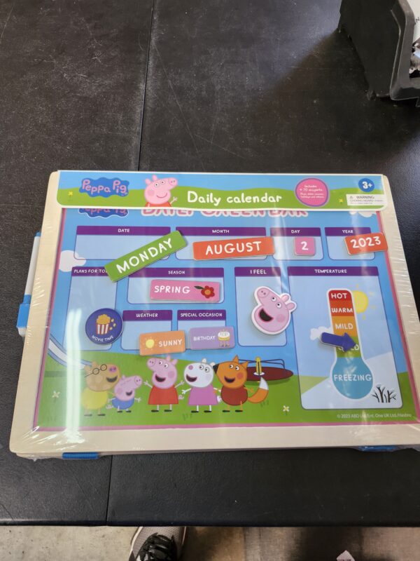 LUPPA Kid's Wooden Magnetic Daily Calendar - Interactive Learning, Reusable Schedule, Fun Chore Chart - SparkJoy Set for a Colorful Daily Routine! Peppa Pig Wooden Calendar | EZ Auction