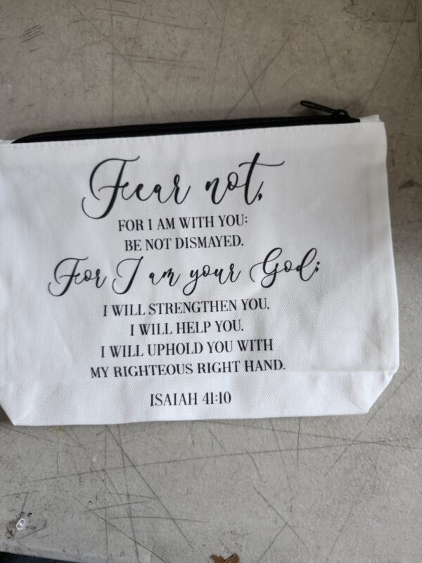 Christian Gifts for Women, Inspirational Makeup Bag, Bible Verse Religious Gift Scripture Quotes Christmas Birthday Gifts for Friend, Sister, Mom, Bestie, Fear Not for I Am with You, Isaiah 41:10 | EZ Auction